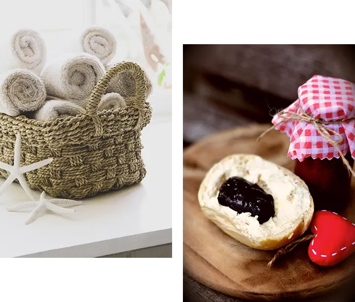 Frühstücksservice Brötchen und Marmelade